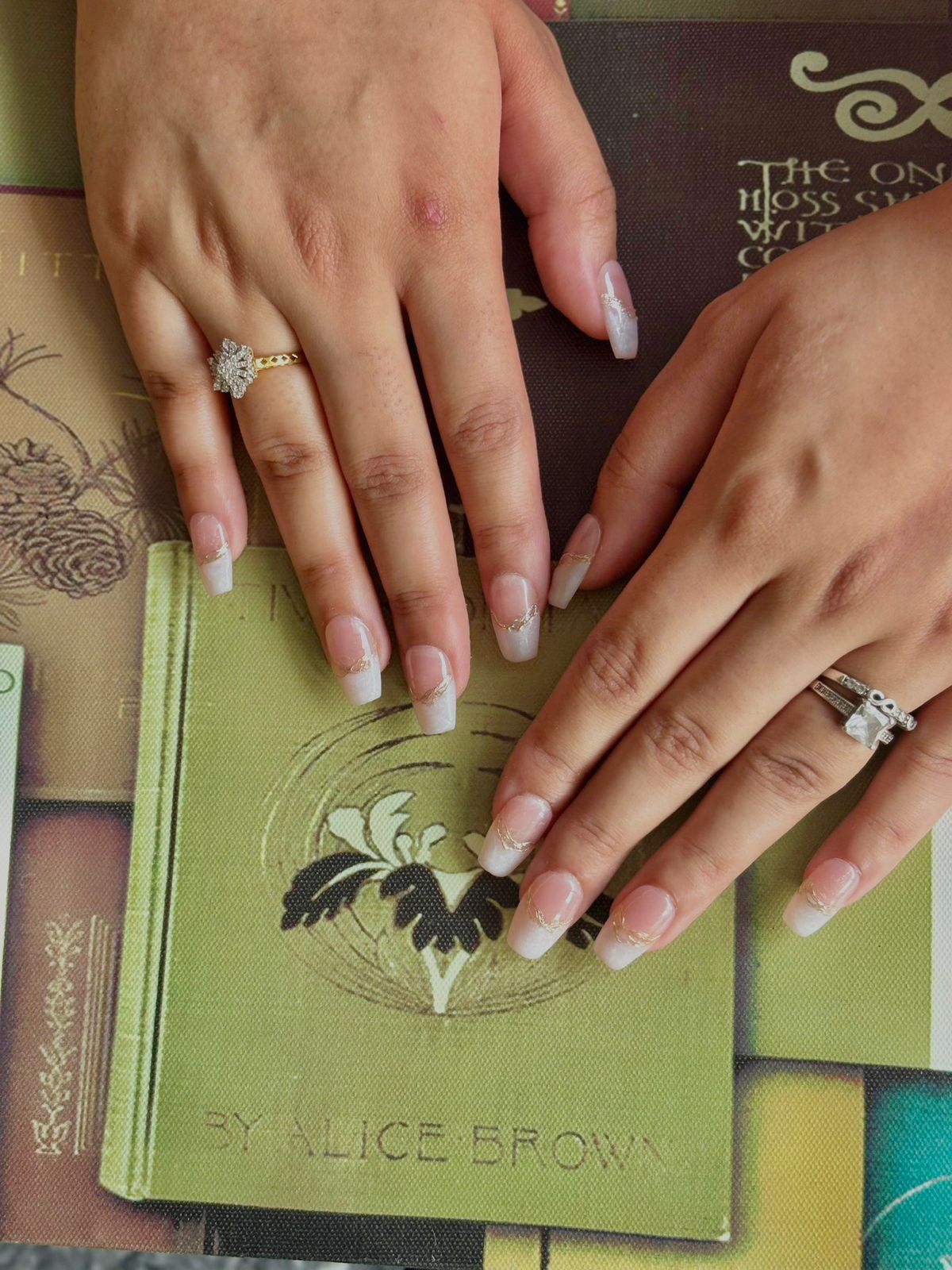 French + chrome details — Signature tier custom-fit press-on nails