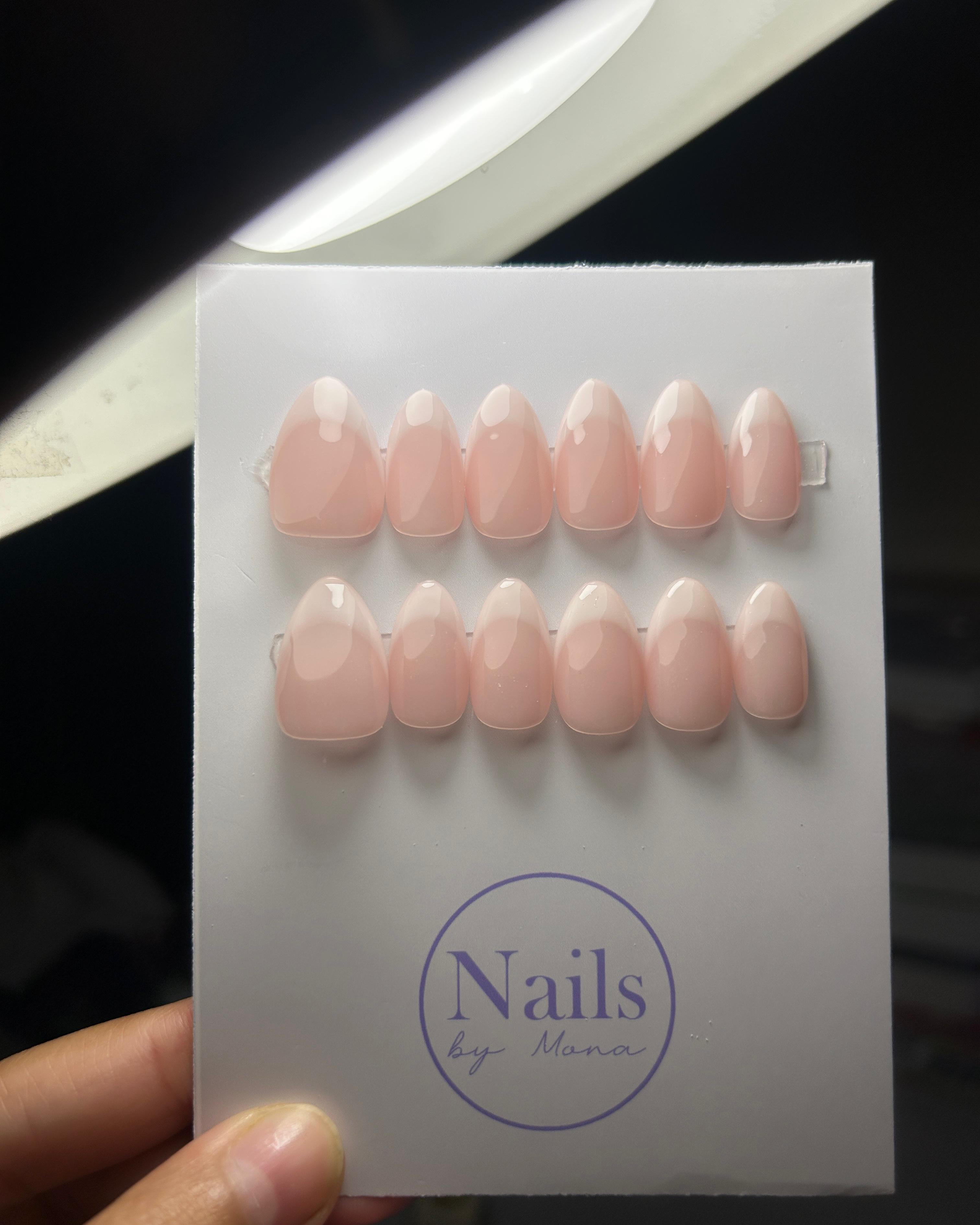 Milky petal — Everyday tier custom-fit press-on nails