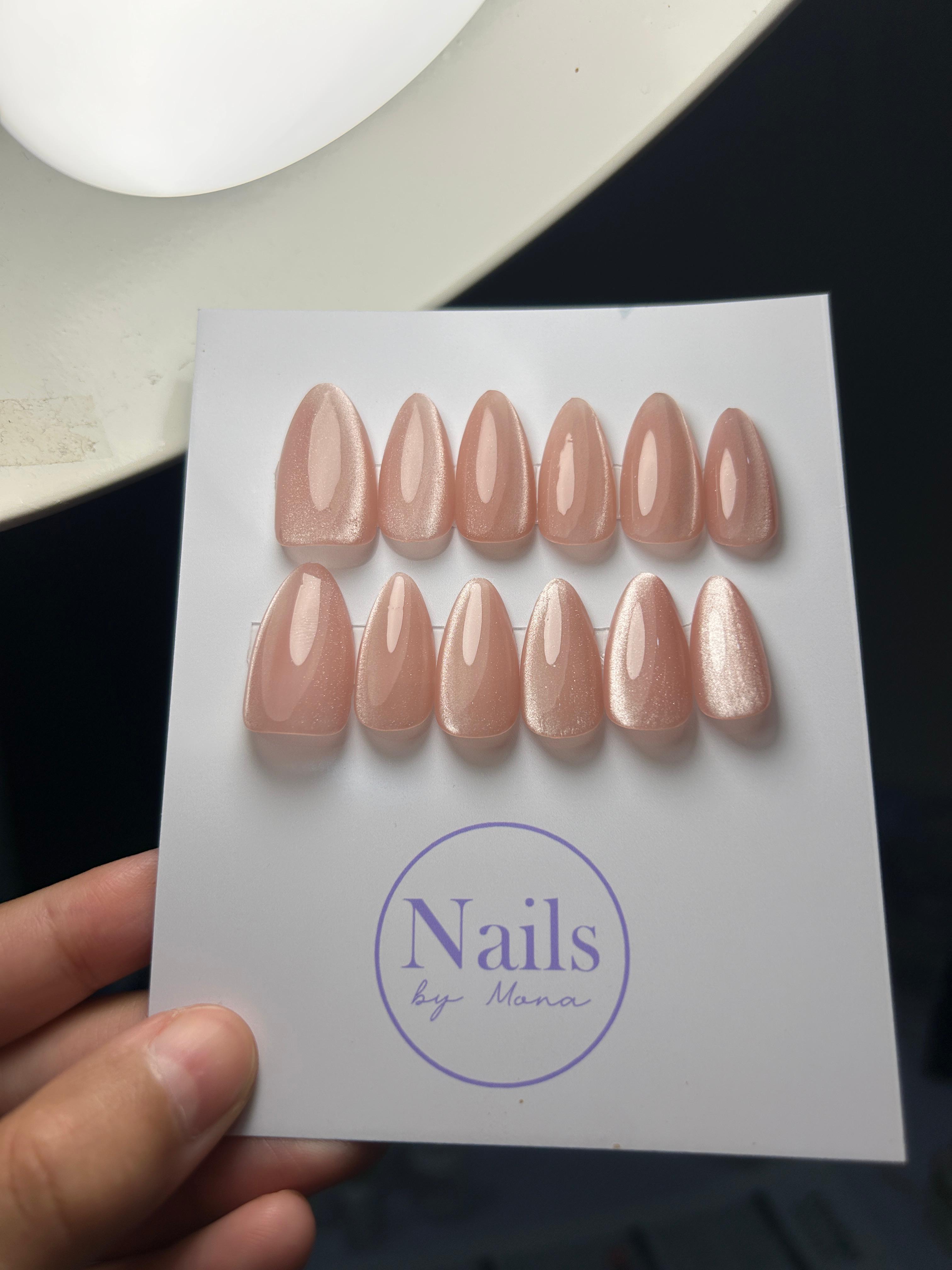 Velvet cat eye — Signature tier custom-fit press-on nails