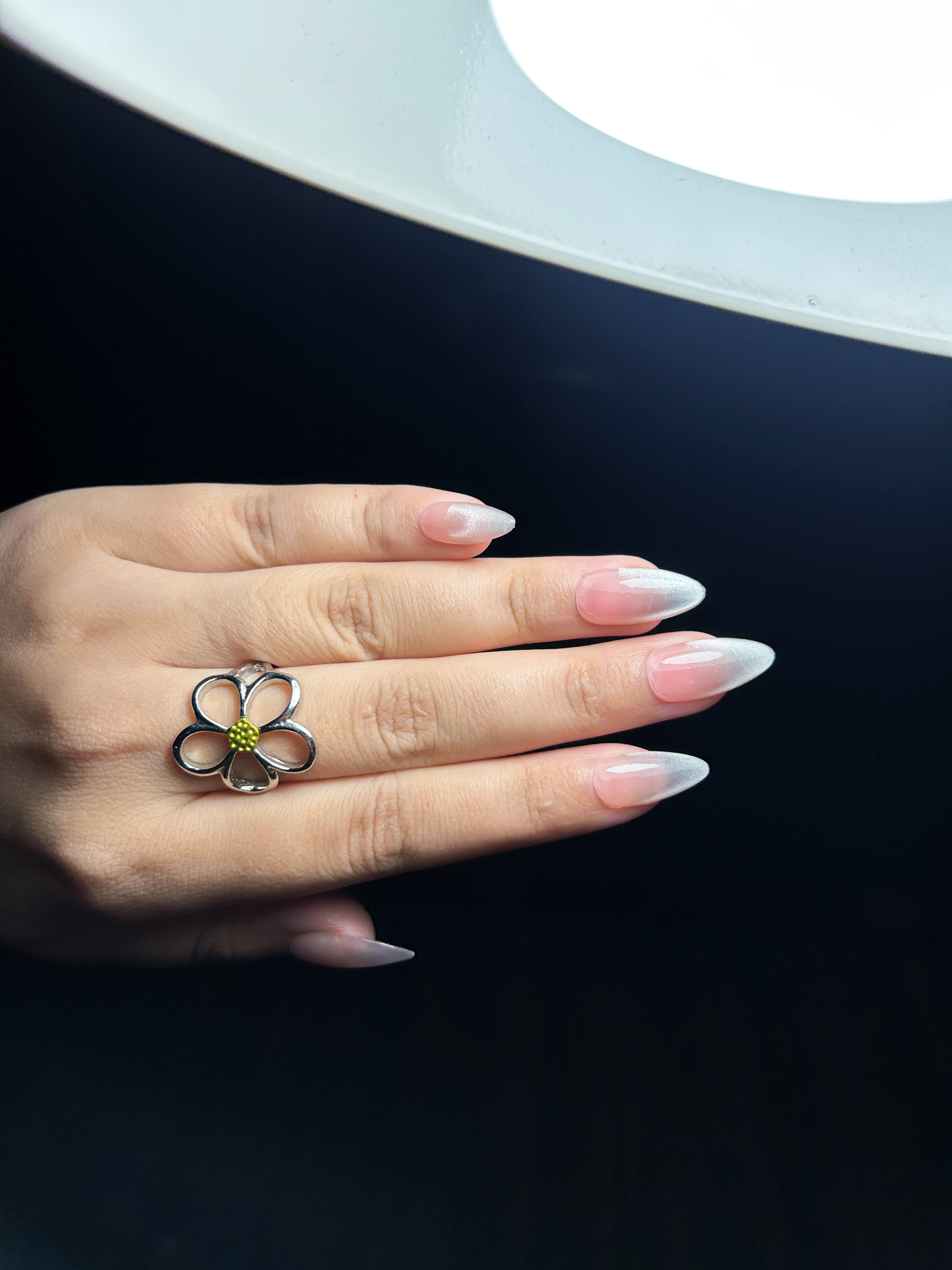 Silver cat eye ombre — Everyday tier custom-fit press-on nails